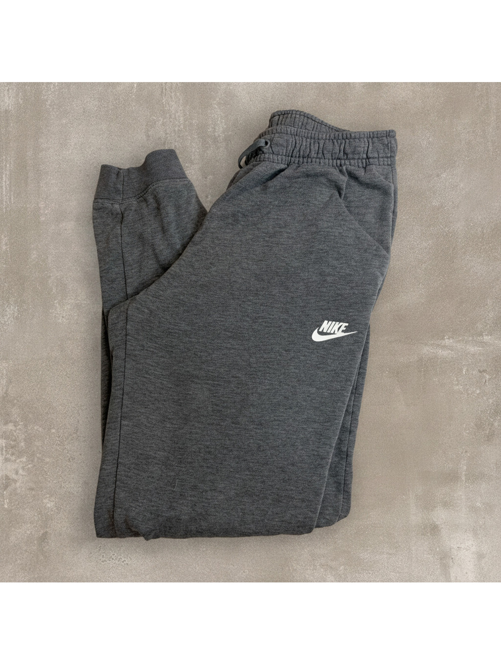 Nike Mens Small Dark Heather Grey Club Fleece Tapered Cuff Sweatpants Joggers